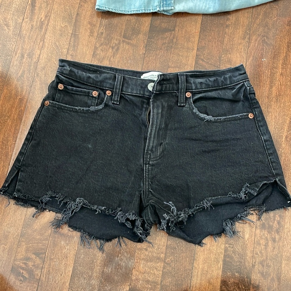 Black Denim Abercrombie & Fitch Curve Love Shorts